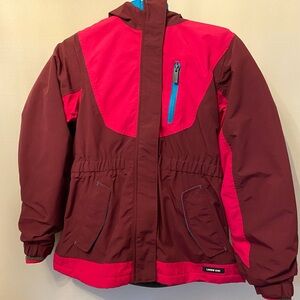Girls Lands End Fleece Lined Parka Magenta